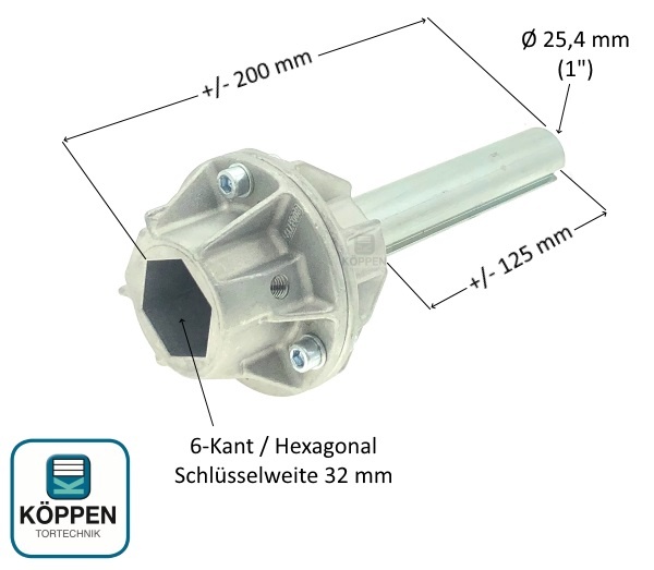 Adapter zum Aufstecken von Ø 40mm mit Nut auf 25,4 mm - Hörmann / Novoferm  Ersatzteile günstig für Tore und mehr