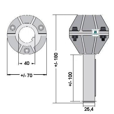 Adapter zum Aufstecken von Ø 40mm mit Nut auf 25,4 mm - Hörmann / Novoferm  Ersatzteile günstig für Tore und mehr