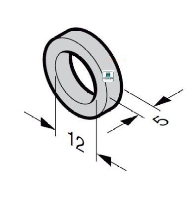 Distanzring Kunststoff für Laufrolle Achse Ø 12 mm t= 5 mm